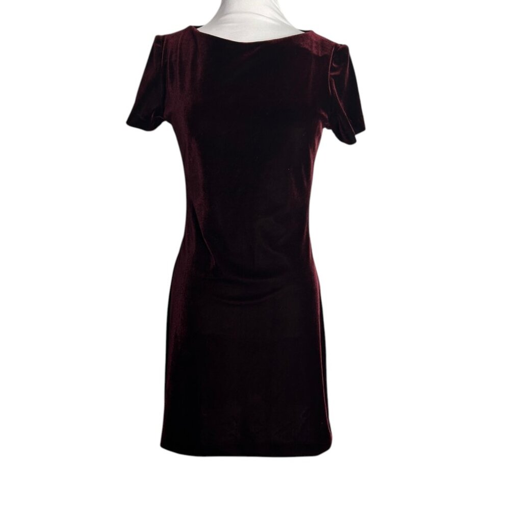 Vtg Neiman Marcus Burgundy Velvet Dress Size Small Andrea Polizzi Rex Lester